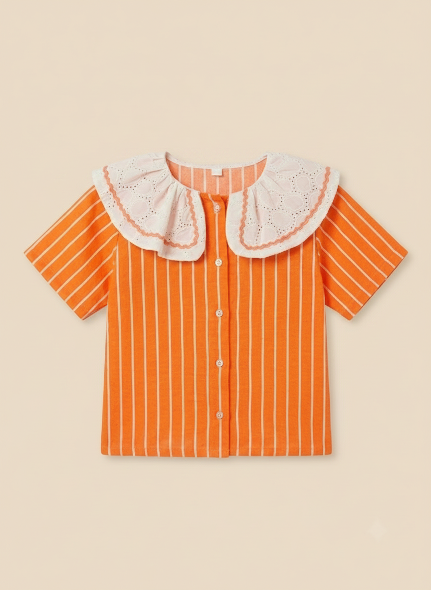 Blouse Nirina — Corail rayé