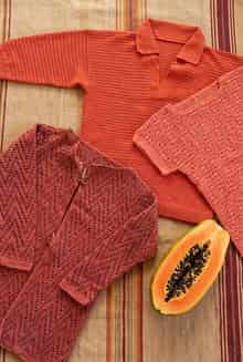 Cardigan long terracotta — Le gilet de grand-mère réinventé. · vêtement enfant cousu main Bonbon Piment
