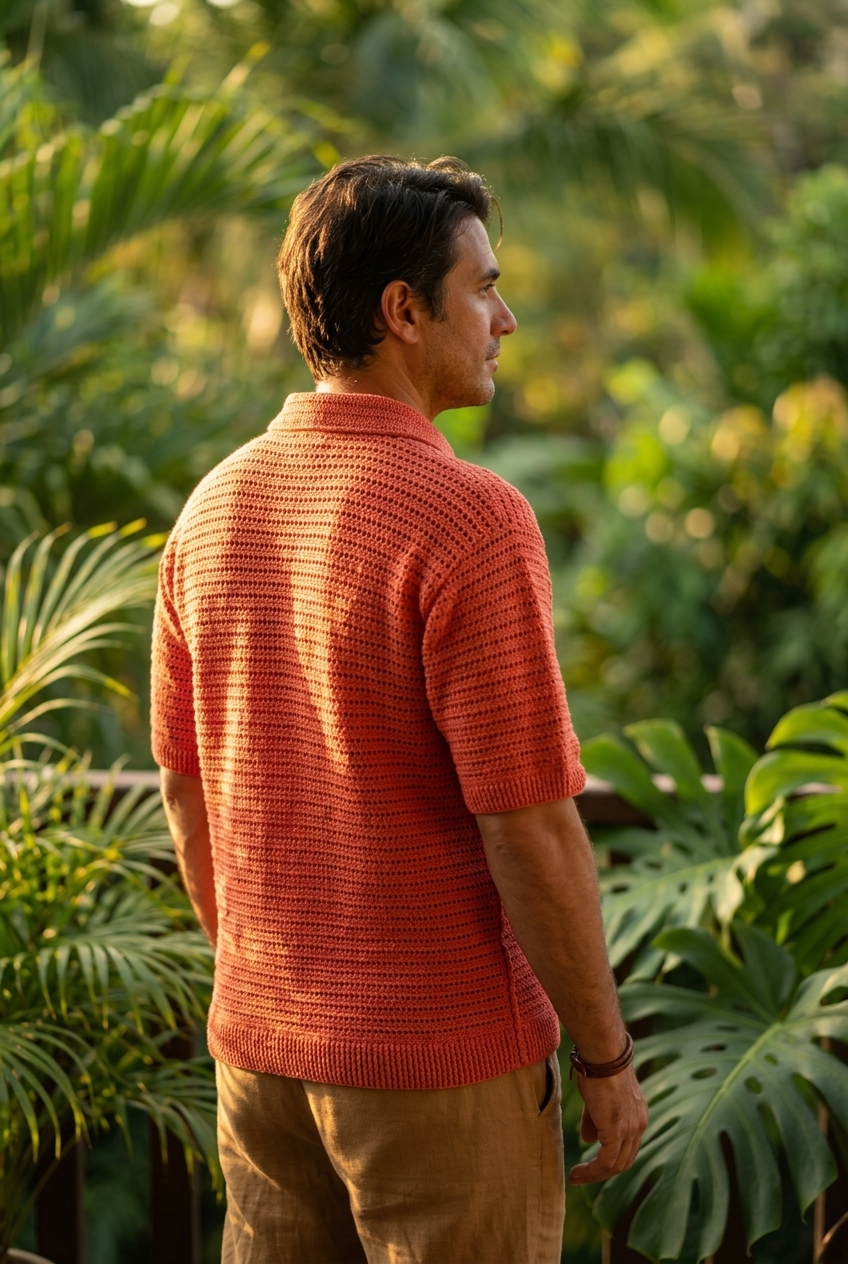 Polo corail mafana — Le polo d'été, maille après maille. · vêtement enfant cousu main Bonbon Piment