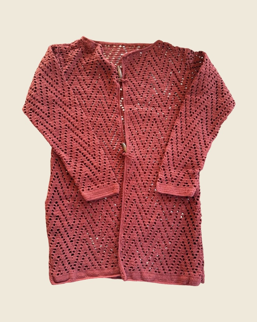 Cardigan long terracotta coloris Terracotta